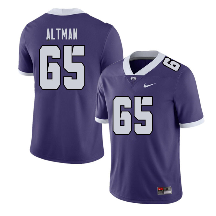 Men #65 Colson Altman TCU Horned Frogs College Football Jerseys Sale-Purple - Click Image to Close
